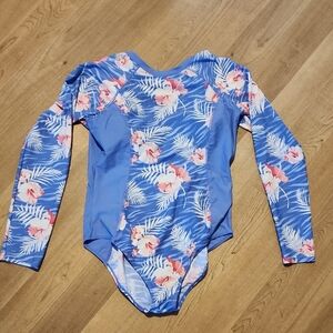 Laguna B Floral Blue and Pink One Piece